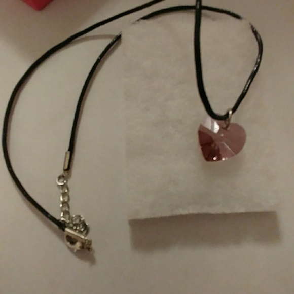 Alexandrite Pink Crystal Heart Necklace - Picture 4 of 8